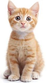 Orange Tabby Kitten with Blue Eyes Portrait.