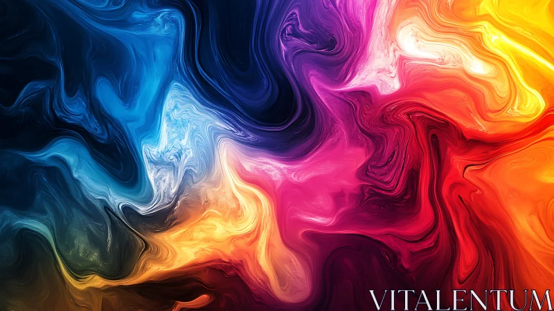 Vivid swirling abstract color waves in fluid digital motion.