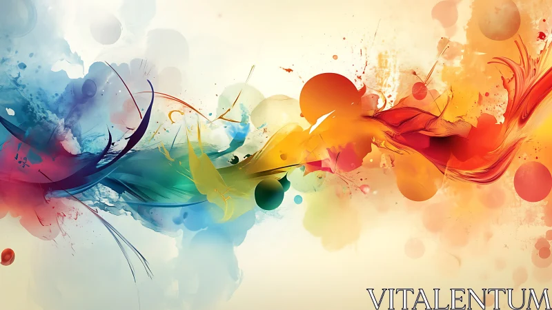 Colorful digital splash shows blended abstract fluid motion