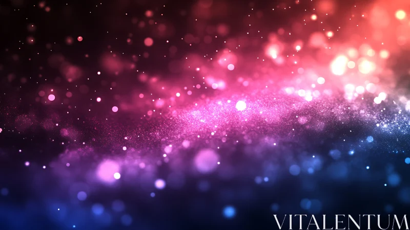 Gentle galaxy of pink and blue lights drifting in space.