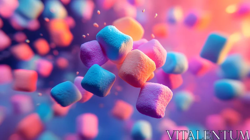 Colorful Floating Cubes in Gradient Background