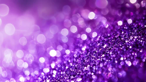 Violet glitter field forms luminous abstract bokeh landscape