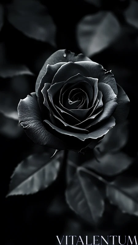 Monochrome rose blooms with intricate petal detail.