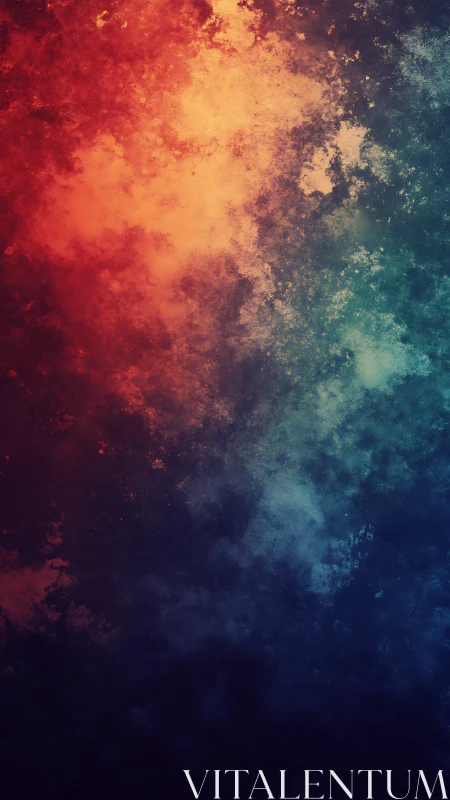 Triadic nebula gradient with textured cosmic dust field.