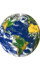 Our colorful Earth shining with oceans, lands, and cloud swirls.