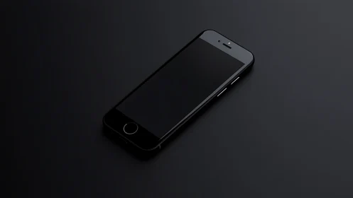Black Smartphone on Dark Surface.