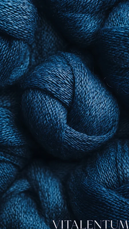 Deep blue yarn skeins in tight, detailed close up view.
