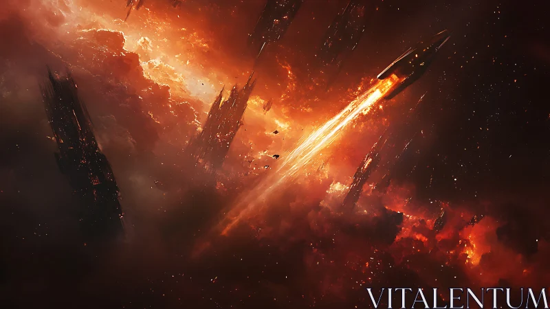 Epic Space Destruction: A Breathtaking Cosmic Battle.