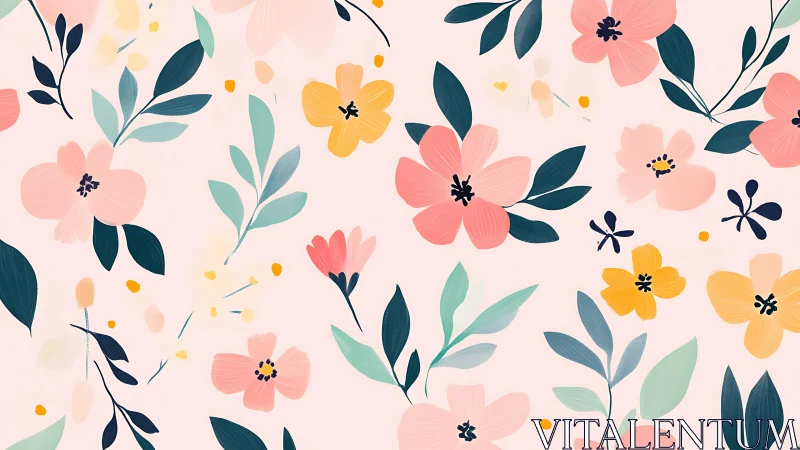 Botanical Vector Composition: Polychromatic Flora with Structured Layering.