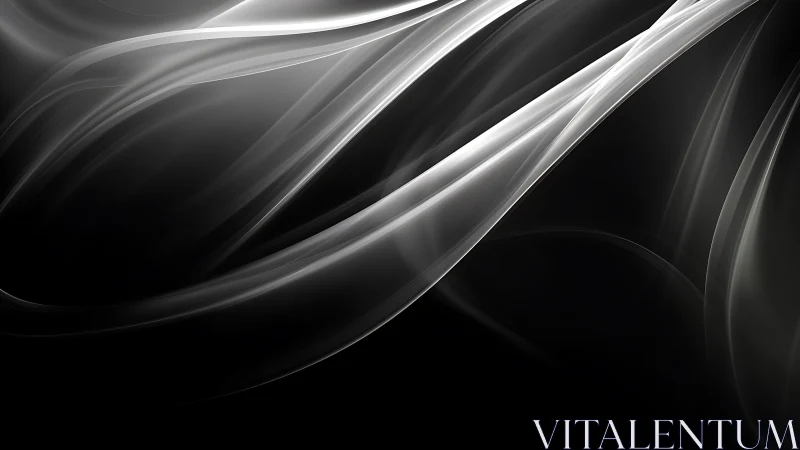 Monochrome light waves sweep across a deep black void.