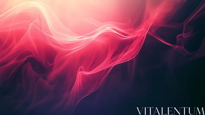 Abstract pink light waves over dark gradient background.