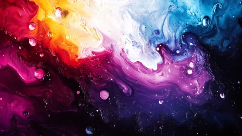 Fluid acrylic color fields form layered abstract gradients