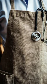 Medical Professional in Clinical Attire with Stethoscope.