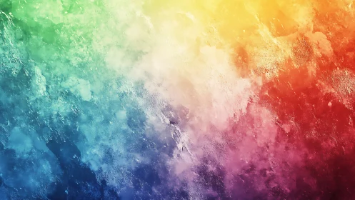 Radiant rainbow texture flows across a vivid abstract canvas