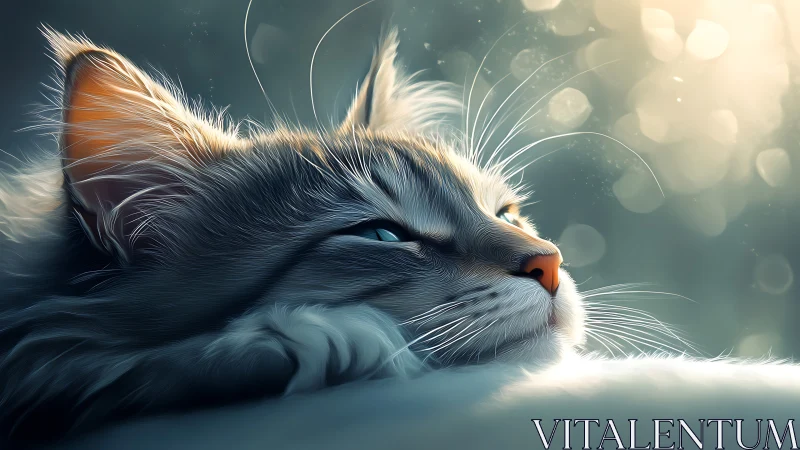 Dreaming Feline: A Portrait of Whispered Serenity