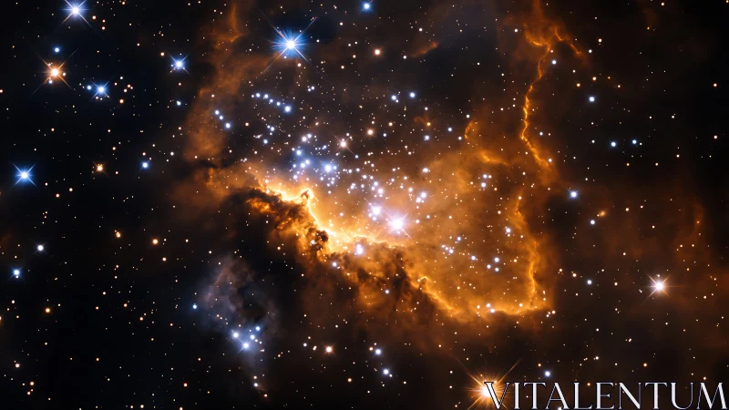 Ionized stellar nursery with dense nebular emission front.