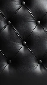 High-gloss black leather diamond-tufted upholstery texture