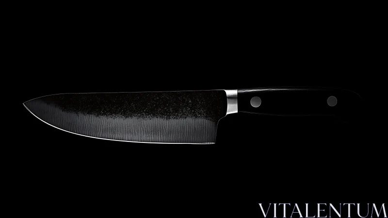 Obsidian Chef's Blade Slicing Through Shadow and Steel.