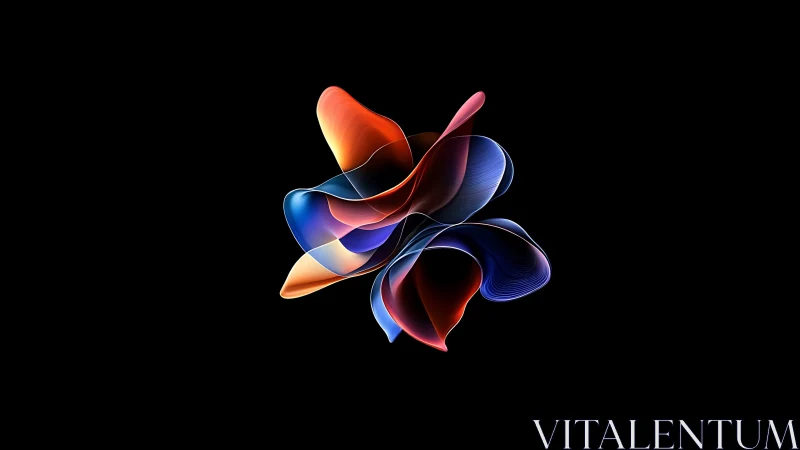 Parametric ribbon bloom with luminous gradient folds.