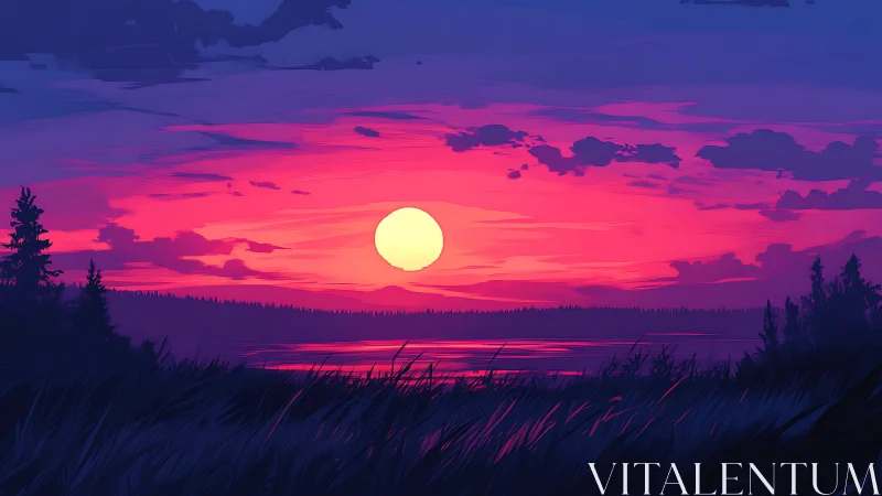 Sunset slips into neon calm above the quiet lakeshore