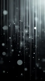 Falling light streaks descend through a dark digital void