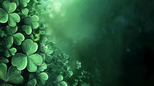 Luminous clover grove drifting into soft green daydreams.