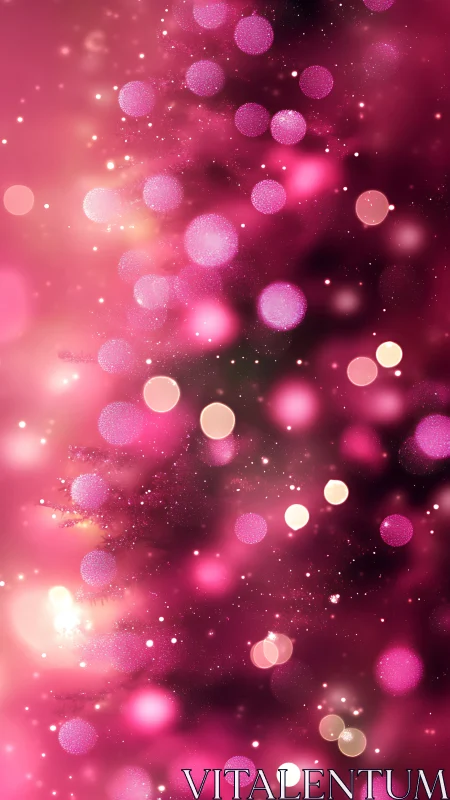 Chromatic bokeh cascade on magenta luminous gradient field.