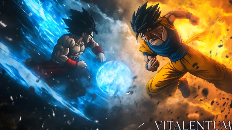 Two blazing warriors collide in a dramatic elemental showdown