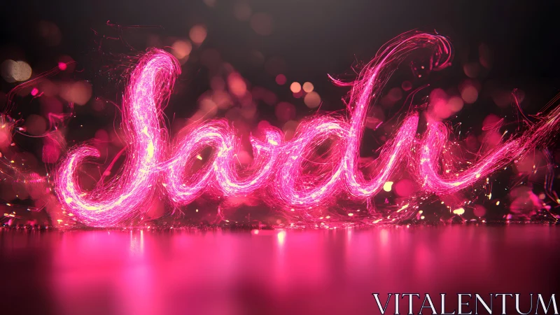 Vibrant pink neon script spelling "Sardu" with glowing effects.