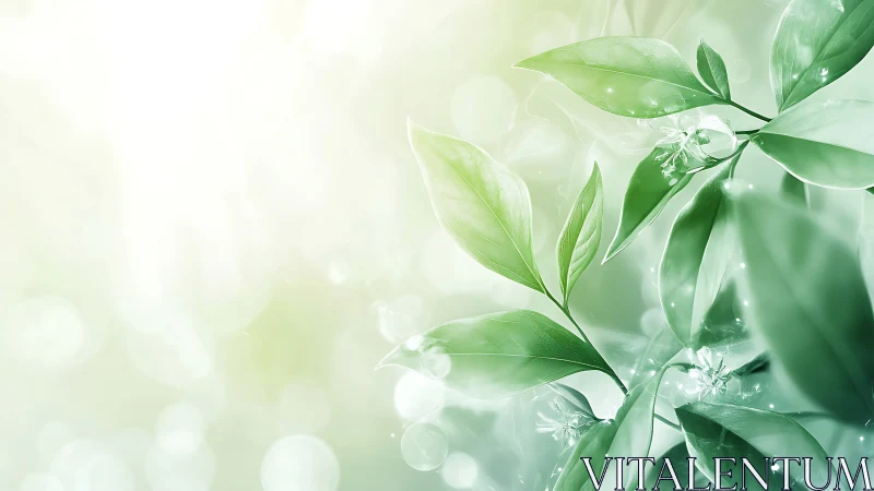 Soft morning light gently kisses fresh green leaves