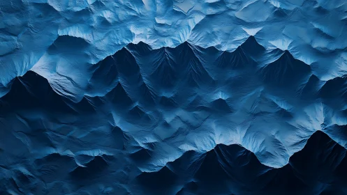 Glacial ridge topography in monochrome blue relief rendering.