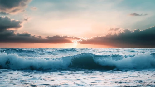 Sunset tide murmurs under cotton storms and teal skies.