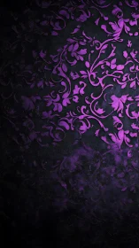 Ornate purple damask pattern on textured dark backdrop