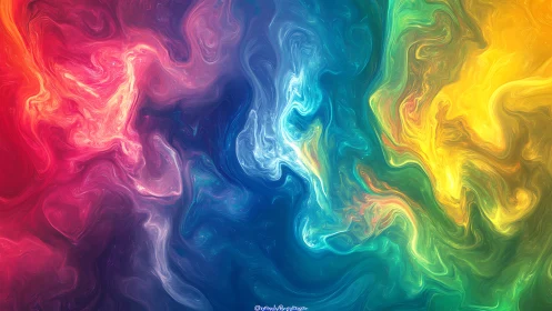 Multispectral fluid dynamics swirl in high-saturation chroma field.