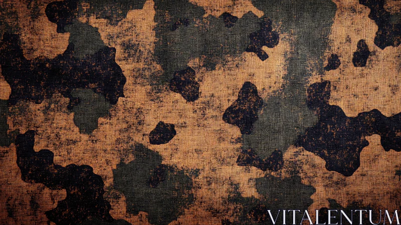 Weathered camouflage textile texture with distressed grain.