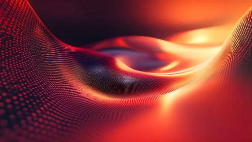 Vibrant Abstract Digital Wave Pattern in Warm Gradient Colors.