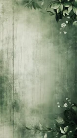 Green vertical background shows foliage framing blank center