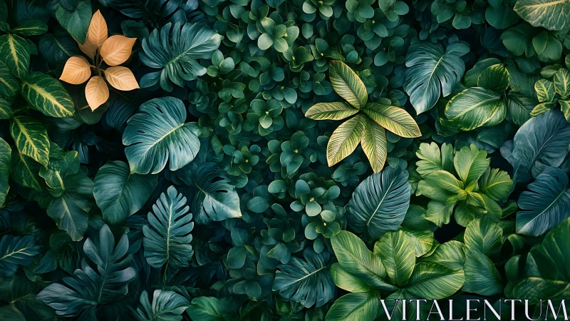 Chromatic foliage matrix with contrasting variegated leaf forms.