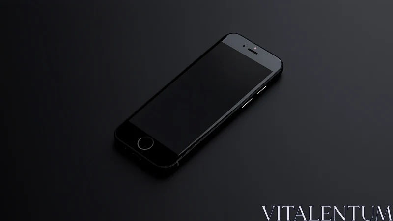 Black Smartphone on Dark Surface.