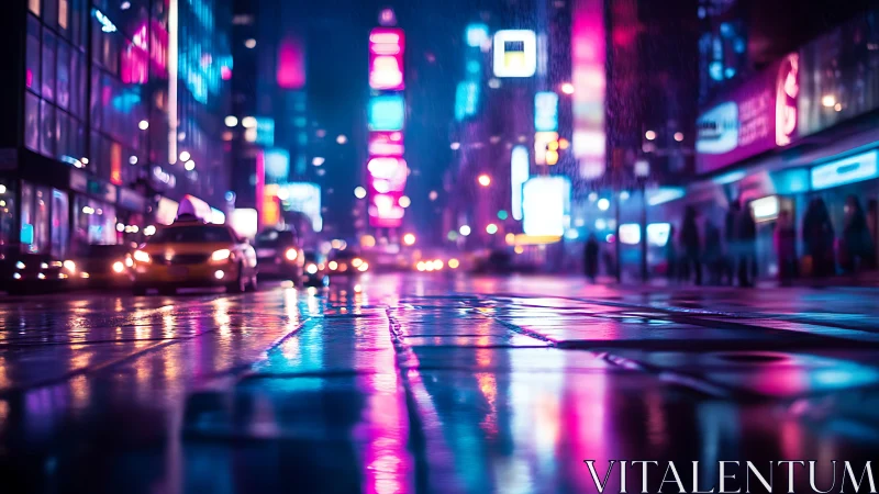 Neon rainstorms turn midnight city streets into liquid glass