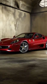 Red sports coupe rendered in photorealistic studio lighting