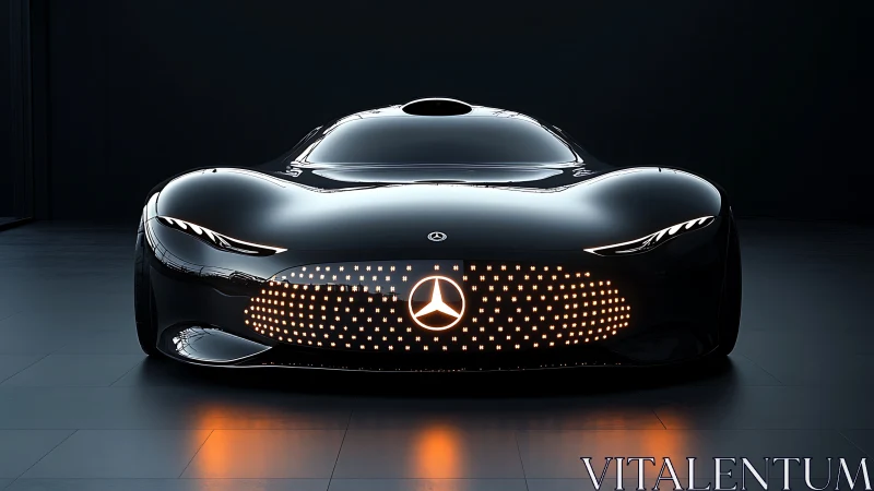 Mercedes concept supercar with illuminated star grille.