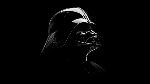 Photorealistic chrome helmet profile in deep negative space.