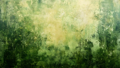 Soft green abstract texture suggests misty forest light.