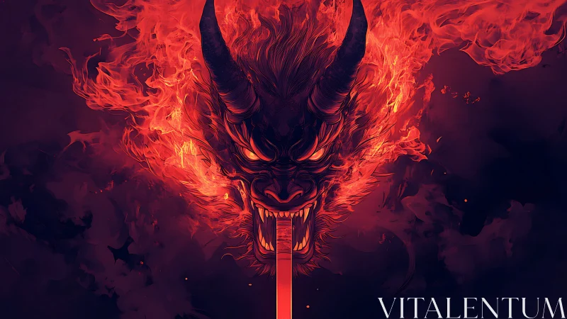 Infernal Oni blaze erupts from darkness with searing fury.