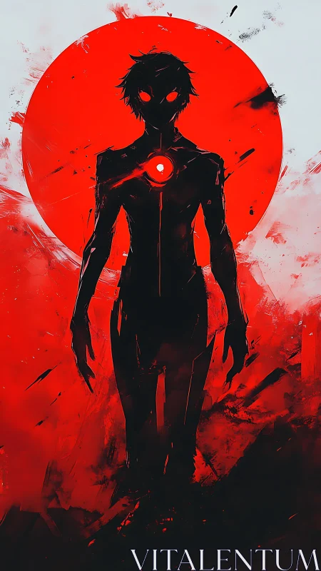 Red eclipse sentinel strides from the blazing void. Period.