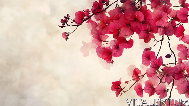 Bougainvillea branches against neutral background.