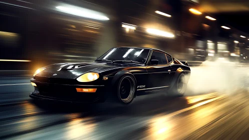 Midnight drift legend slicing neon-soaked city streets.