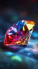 Prismatic jewel resting in a dreamy pool of soft color.