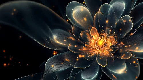 Luminous nebula blossom ignites with swirling cosmic embers.